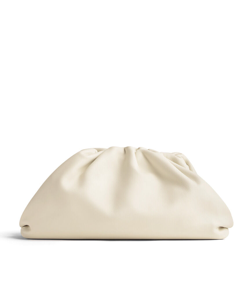 Bottega Veneta Teen Pouch Leather Clutch Cream